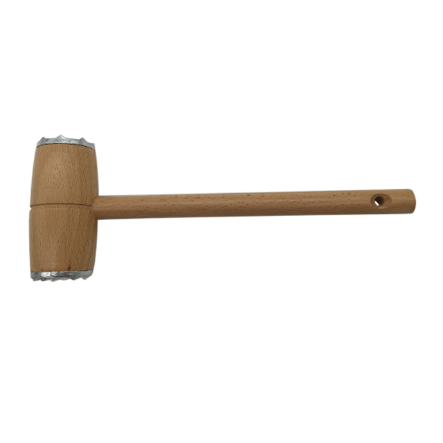 Wooden Meat Tenderizer With Double Side Aluminum Mallet 1