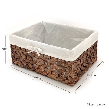 Rectangular Woven Seagrass Storage Bins with Handle