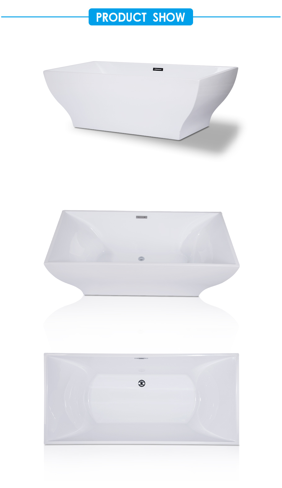 Serenity White Color Soaking Freestanding Tub