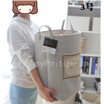 Hot selling Dobby material foldable dirty clothes easy carry laundry baskets