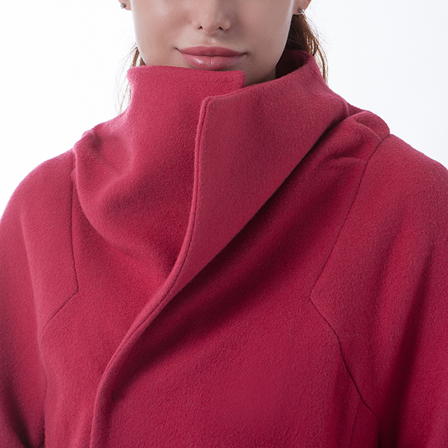 Cashmere long overcoat fashionable red