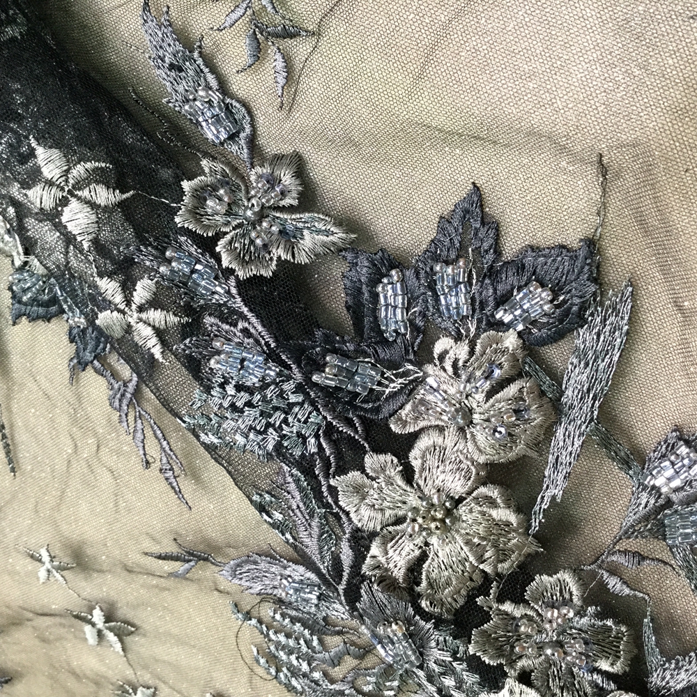 3d Lace Fabric with Beads