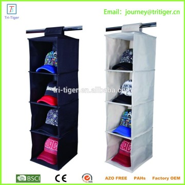 Hanging clothes closet/cloth storage organizer with 4 shelves
