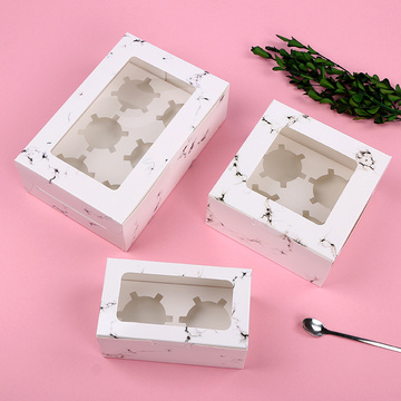 White marble pattern cupcake box and insert