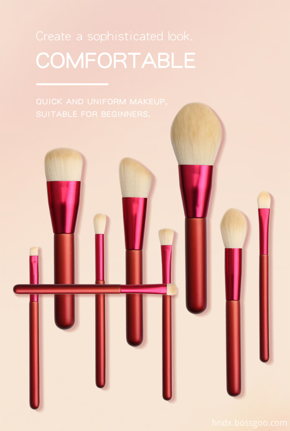 12 PCS Red Handle Makeup Brushes Set 2