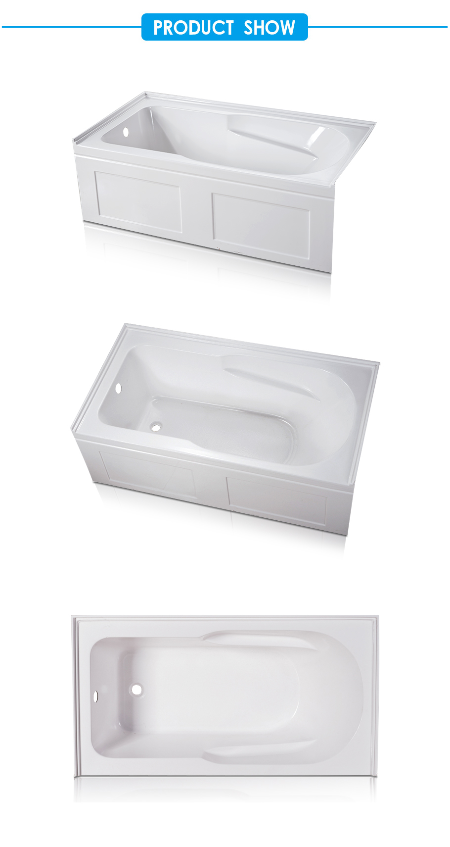 Expanse Acrylic Alcove Bathtub in White