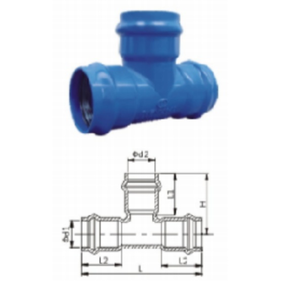 Ductile  iron all socket tee