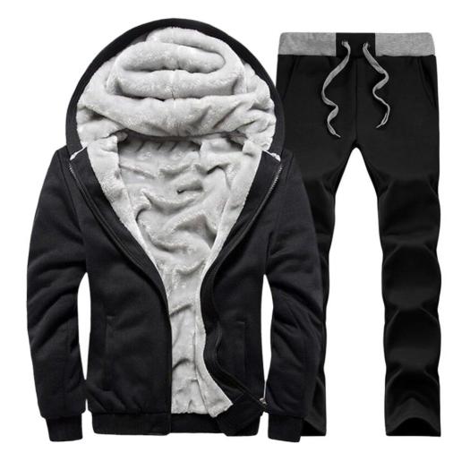 Winter Plus Velvet Sweatshirt Trousers Tracksuits Sets