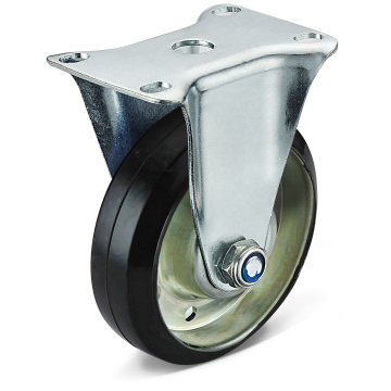 The Black Rubber Flat Bottom Fixed Casters