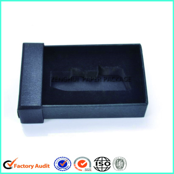 Custom Printed Black Drawer Box Packaging For USB