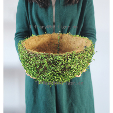 Green natural straw bird nest for garden decoration