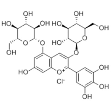 1-Benzopyrylium,3,5-bis(b-D-glucopyranosyloxy)-7-hydroxy-2-(3,4,5-trihydroxyphenyl)-,chloride (1:1) CAS 17670-06-3