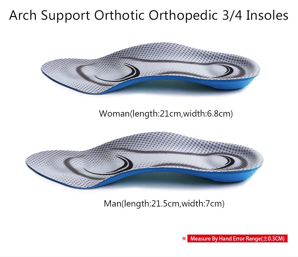 3/4 orthotic insoles