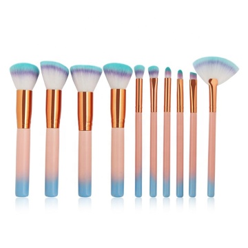 Orange Foundation and Eyeshadow Makeup Brush Set