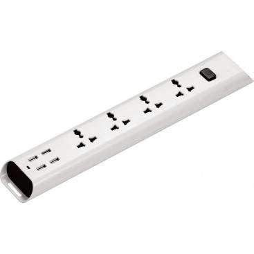 Master switch 4 ways Universal extension socket (USB)