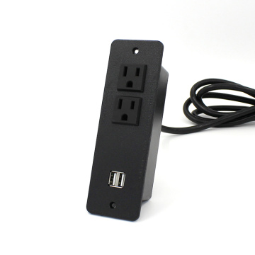 2 Sockets Recessed Power Strip with USB Ports