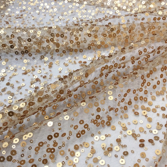 Gold Metallic Sequin Embroidery Lace