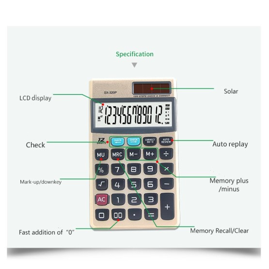 12 digits check pocket calculators