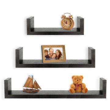 Wooden  Set of 3 Floating U Shelves