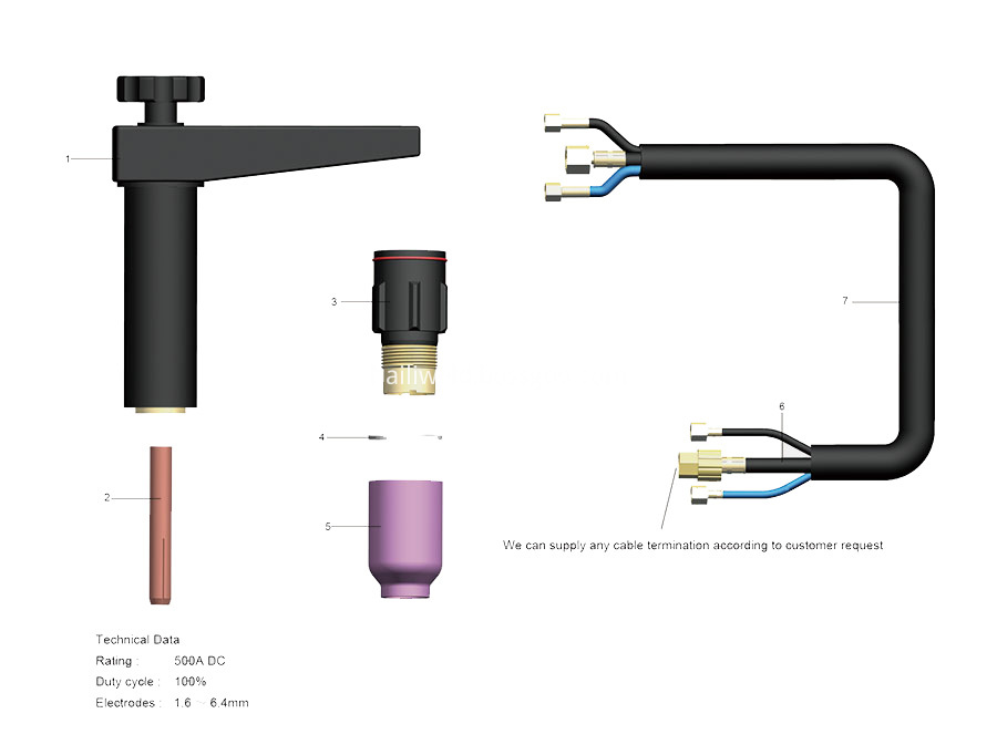 27 series Water cooled TIG torch