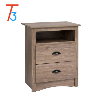 Drifted Gray End Table Bedside Cabinet Wood Night Stand with Storage Drawer