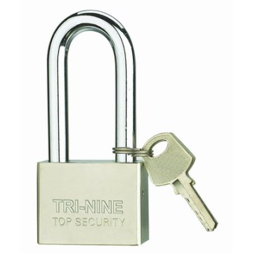 Square Pins Iron Padlock With Long Shackle 30mm