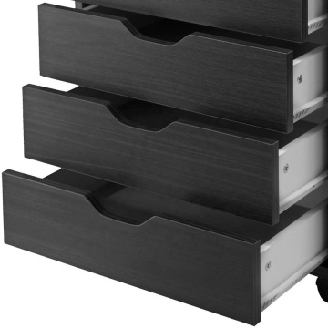 Black Veneer MDF Storage Office File Cabinet