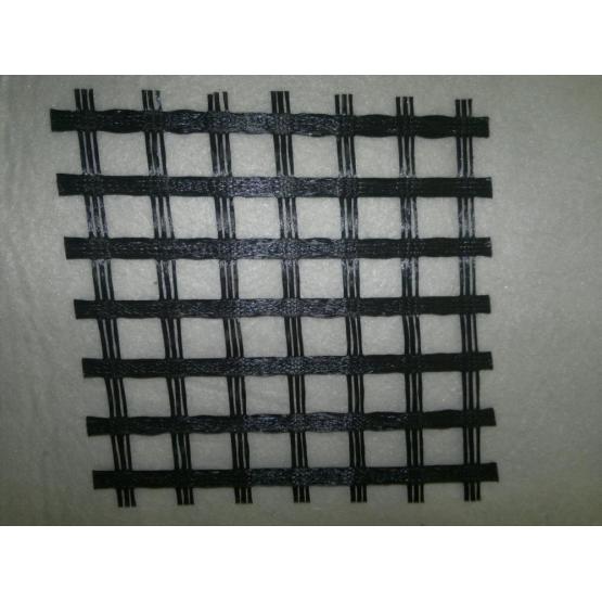 Warp knitted biaxial polyester geogrid