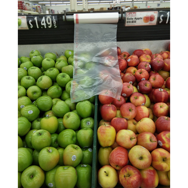 Transparent Flat Plastic Bags on Roll for Supermarket