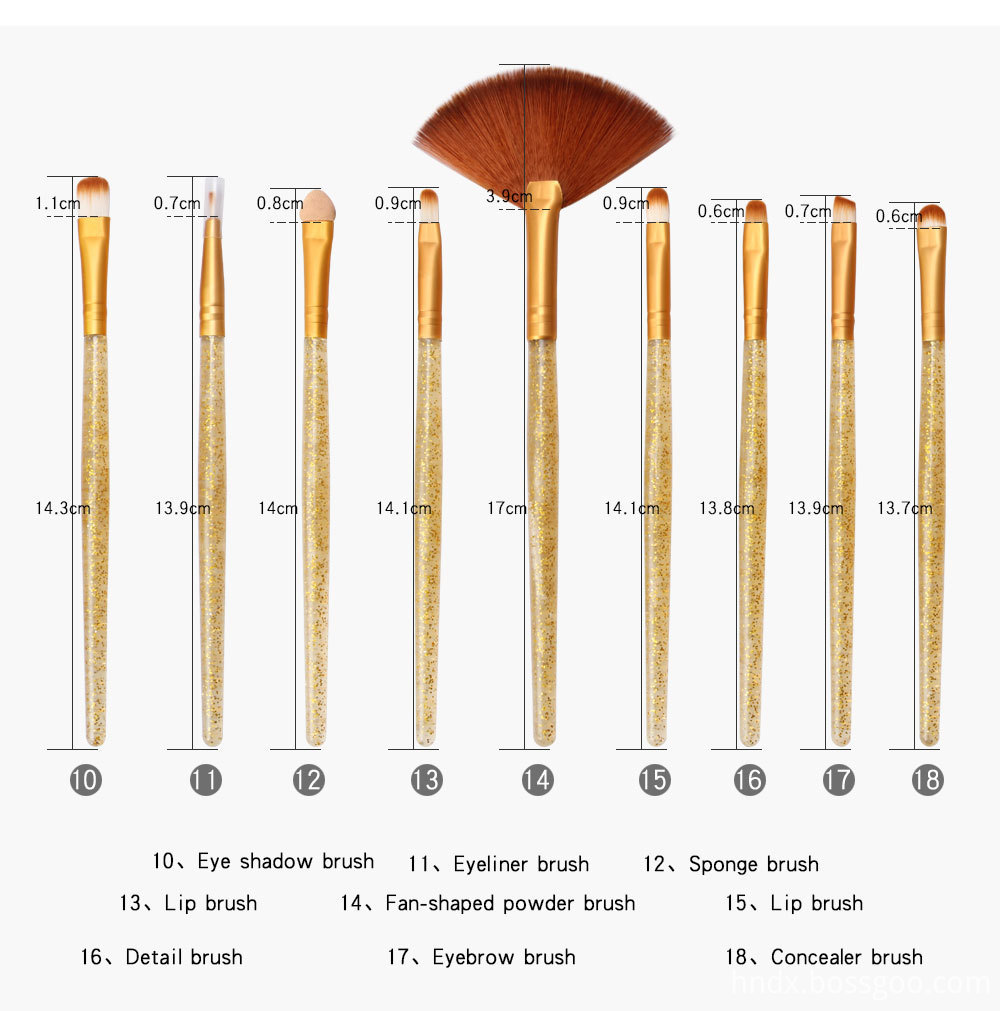 Crystal Handle Makeup Brushes Set