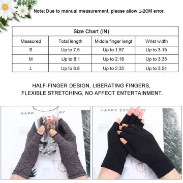 Compression Rheumatoid Gloves Women Fingerless Athritis Gloves