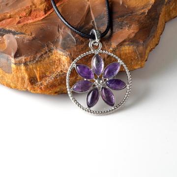 Wholesale Amethyst Flower of Life Pendant Necklace