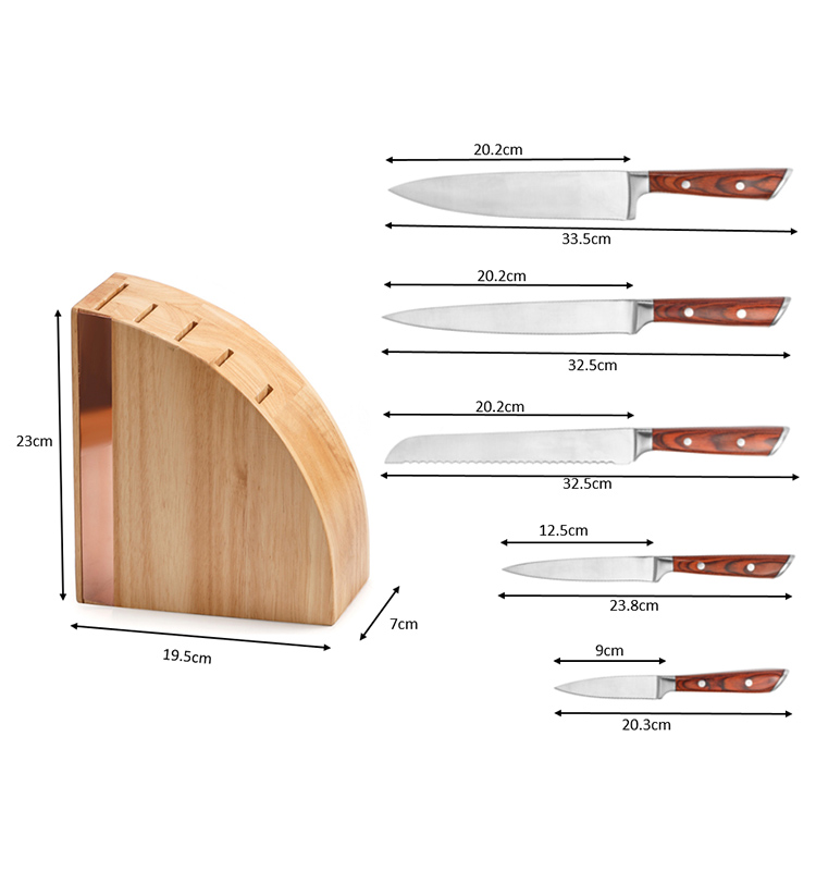 Knife Set with Wood Stand