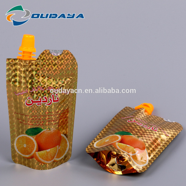 Plastic Pouch Packaging Beverage Pouch with Corner Spout