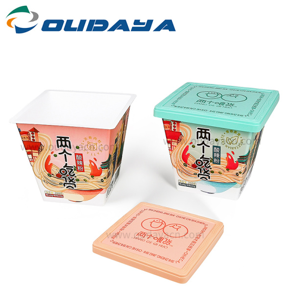 square plastic frozen ice cream box with lid