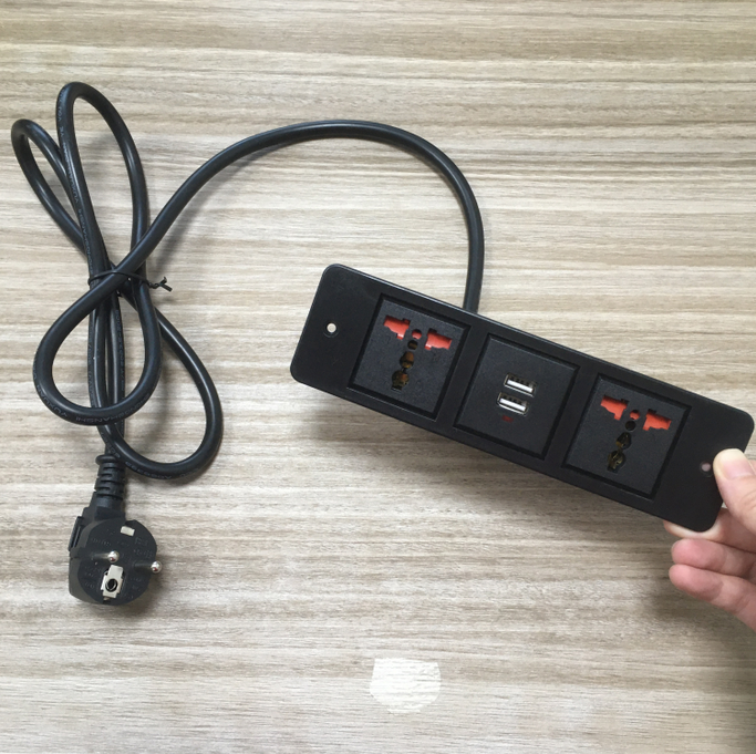 Small 2 Sockets Power Outlet with USB Ports