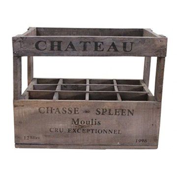 Vintage Style Wine Crate Box - 12 Bottle Wine Holder