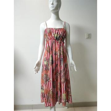 Printed Viscose/Nylon Sling Dress