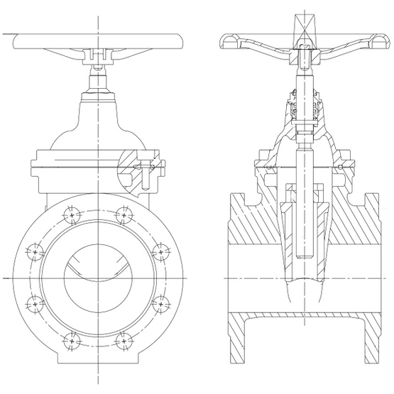 Non Rising Stem Wedge Gate Valve