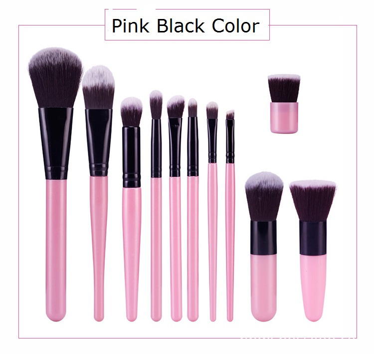 Pink Black Makeup Brush Set Color 