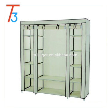 3 Door Portable Clothes Closet Wardrobe Storage Organizer