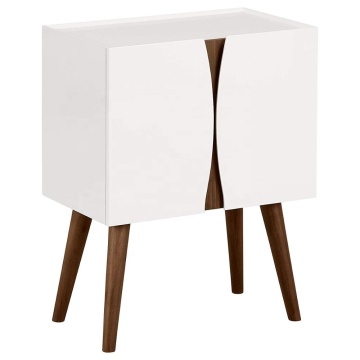 Modern Lacquer Wood Cabinet Glossy White Nightstand