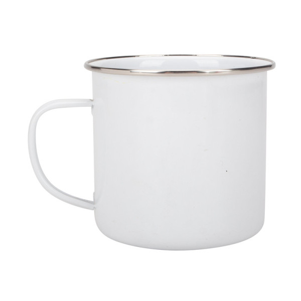 Traditional Enamel White Tea/Coffee Mugs