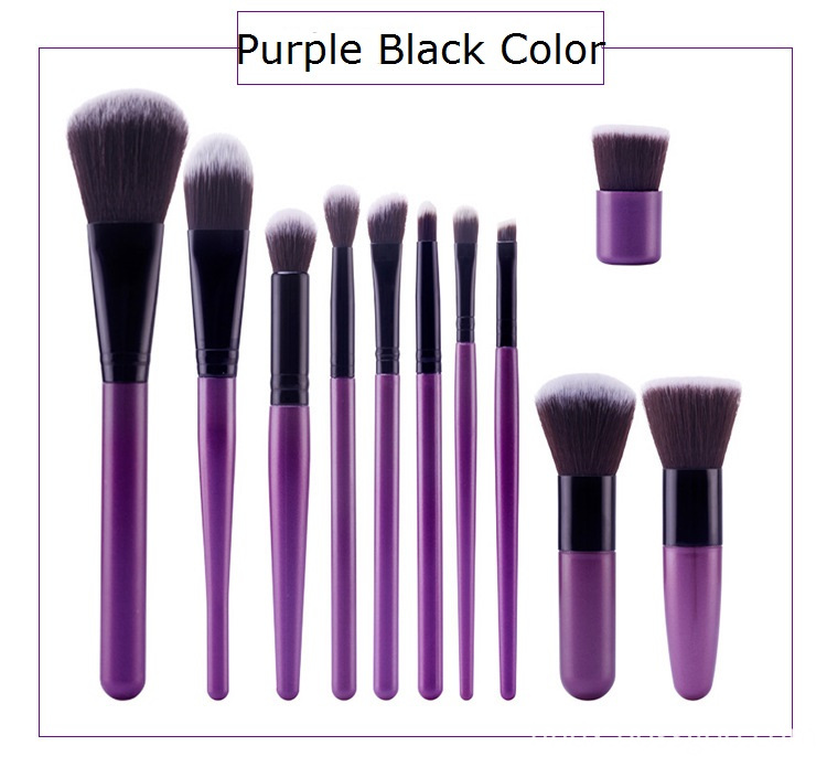 Purple Black Makeup Brush Set Color 