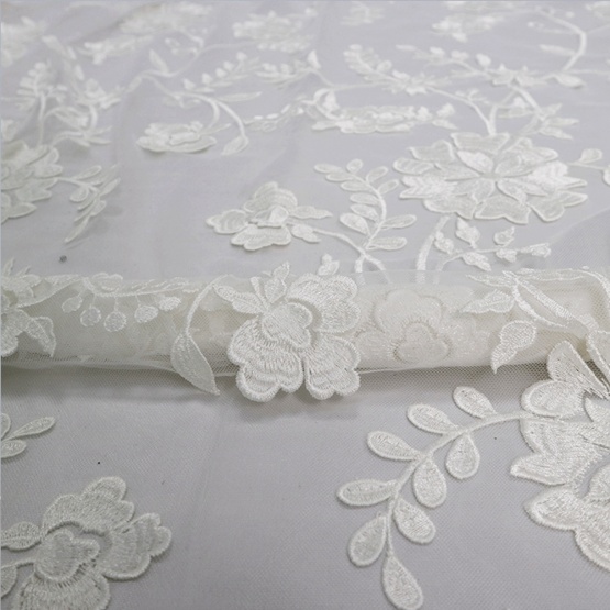 White Embroidery lace Africa Tulle Lace