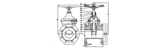 f4 f5 gate valve drawing