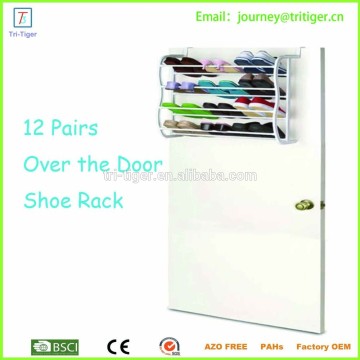 12 pairs space saving hang door Stainless steel shoe rack