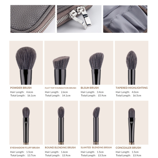 15pcs high quality silver handle makeup brushes set