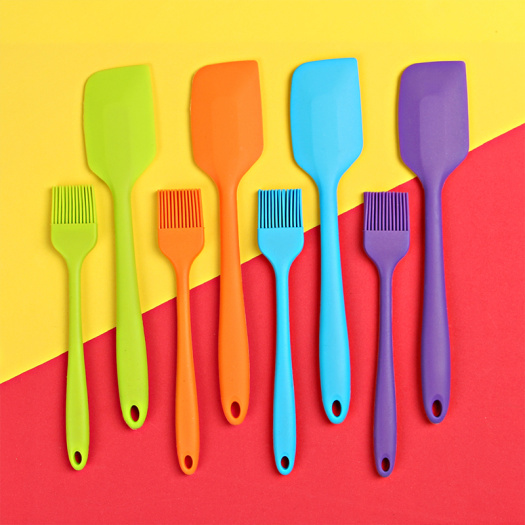 2pcs colorful silicone basting brush and spatula set