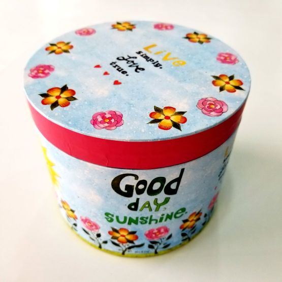 custom beautiful carton design paper Round  box